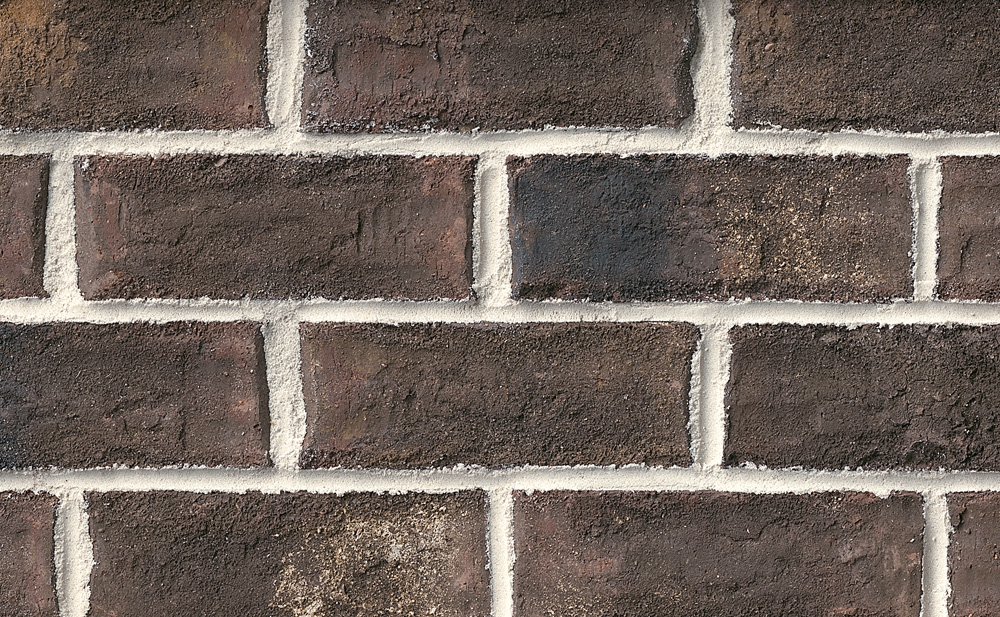 Authintic Brick by Meridian® Brick - Queen Size, Tobacco Road with half inch mortar joints