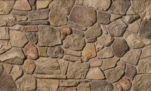 Cultured Stone® - Old Country Fieldstone, Chardonnay with half inch mortar joints