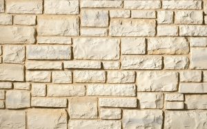 Cultured Stone® - Cobblefield®, Texas Cream with half inch mortar joints