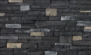 Cultured Stone® - Country Ledgestone, Black Rundle with tight fit mortar joints