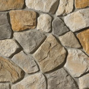 Cultured Stone® – Dressed Fieldstone, Aspen with half inch mortar joints
