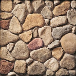 Cultured Stone® - River Rock, Earth Blend with half inch mortar joints