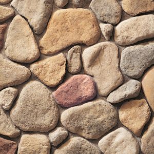 Cultured Stone® - River Rock, Earth Blend with half inch mortar joints