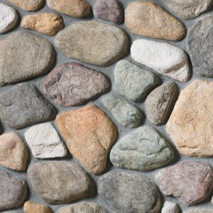 Cultured Stone® - River Rock, Lakeshore with half inch mortar joints