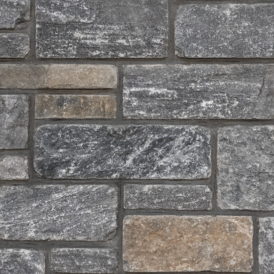Pangaea® Natural Stone – 3 Course Ashlar, Diamond River with half inch mortar joints
