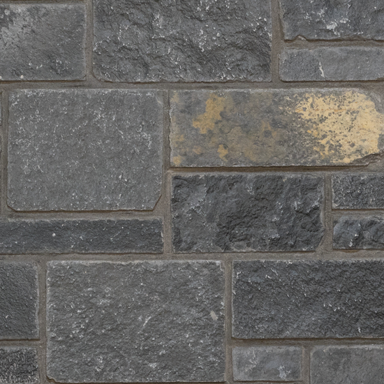 Pangaea® Natural Stone – 3 Course Ashlar, Klondike with half inch mortar joints