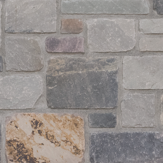 Pangaea® Natural Stone – 3 Course Ashlar, Oxford with half inch mortar joints