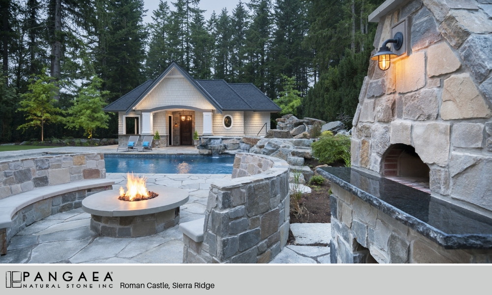 Outdoor Living Firepit Pangaea Natural Stone Roman Castle Sierra Ridge