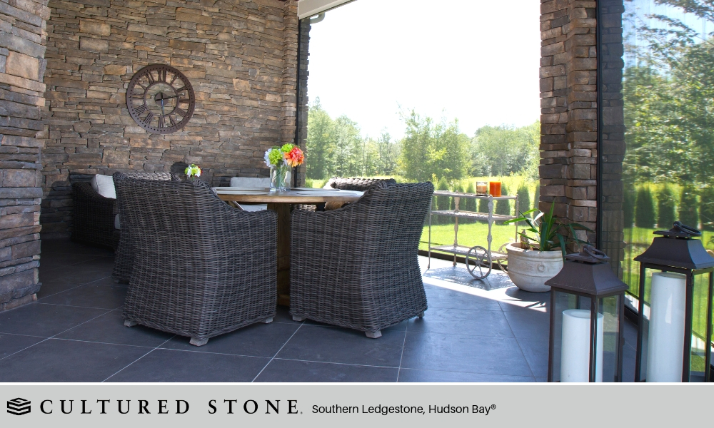 Outdoor Living Dining Area Cultured Stone Southern Ledgestone Hudson Bay