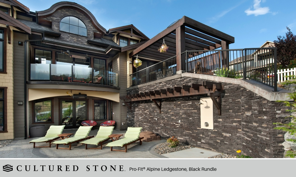 Outdoor Living Lounge Entertainment Cultured Stone Pro Fit Alpine Ledgestone Black Rundle