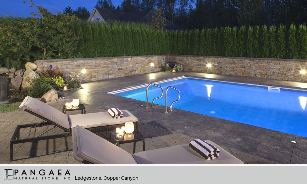 Outdoor Living Pool Pangaea Natural Stone Ledgestone Copper Canyon