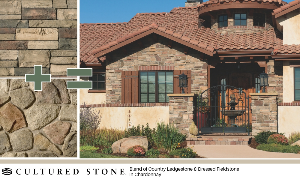 Blending Stone Textures - Cultured Stone Country Ledgestone Dressed Fieldstone