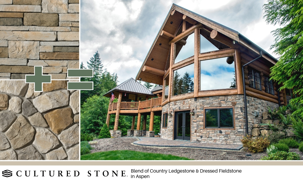 Blending Stone Textures - Cultured Stone Country Ledgestone Dressed Fieldstone