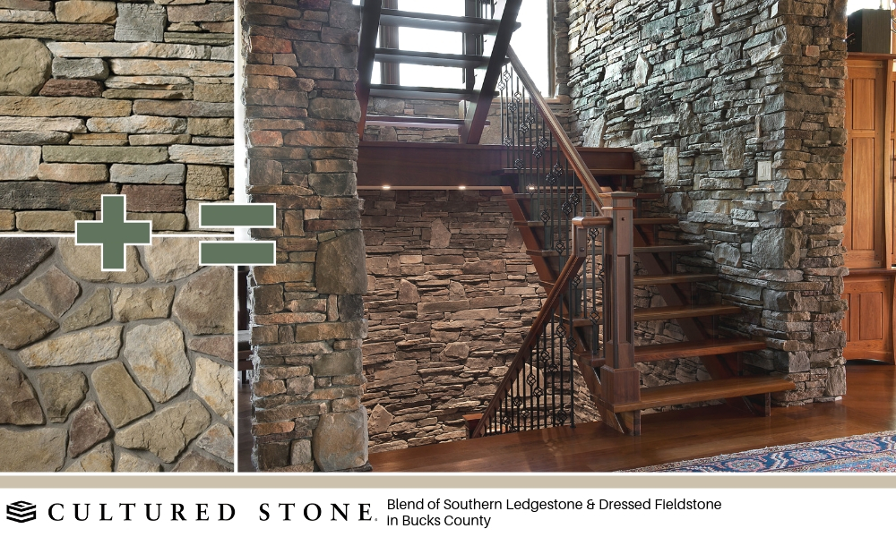 Blending Stone Textures - Cultured Stone Southern Ledgestone Dressed Fieldstone