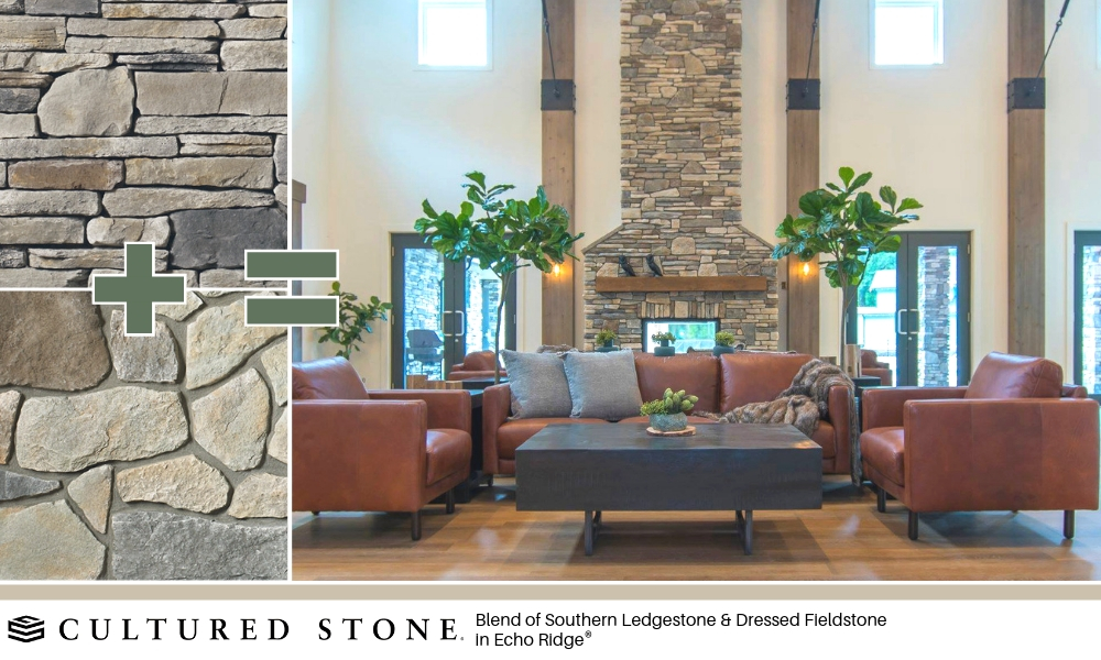 Blending Stone Textures - Cultured Stone Southern Ledgestone Dressed Fieldstone