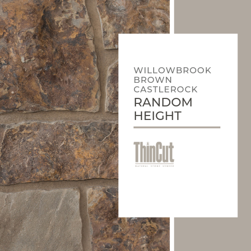 ThinCut Natural Stone Random Height Willowbrook Brown Castlerock