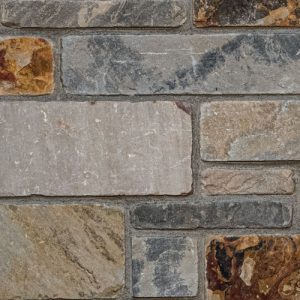 Pangaea® Natural Stone – 3 Course Ashlar, Saddleback with half inch mortar joints