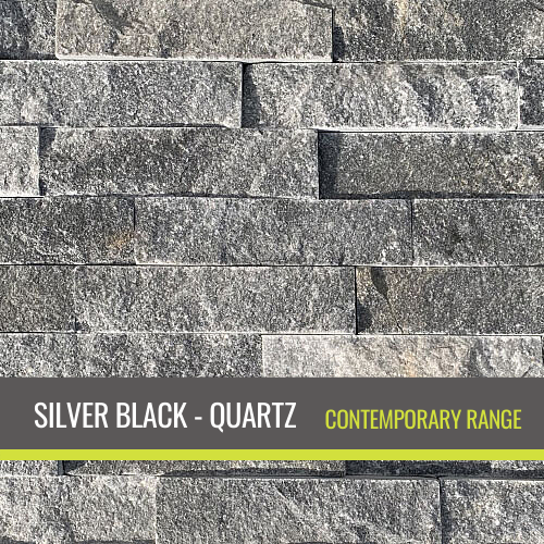 TIER® Natural Stone Contemporary Silver Black Quartz