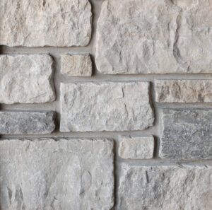 ThinCut™ Natural Stone - Dimensional Tumbled, Rockport Blend with half inch mortar joints
