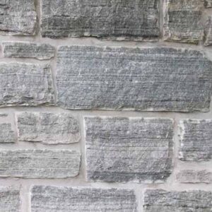 Colonial Brick & Stone - Split Face Ledgerock, Elite Blue with one inch mortar joints