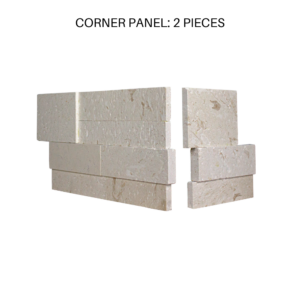 TIER® Natural Stone - 3D, Myra Limestone Corner Panel - 2 Pieces