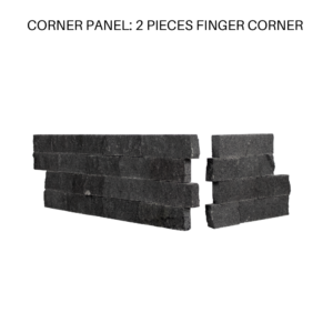 TIER® Natural Stone - Contemporary, Grey Basalt Corner Panel - Finger Corner