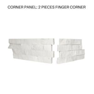 TIER® Natural Stone - Contemporary, Milky White Corner Panel - Finger Corner
