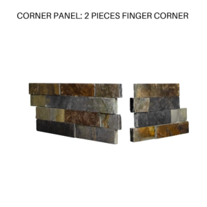 TIER® Natural Stone - Contemporary, Ochre Corner Panel - Finger Corner