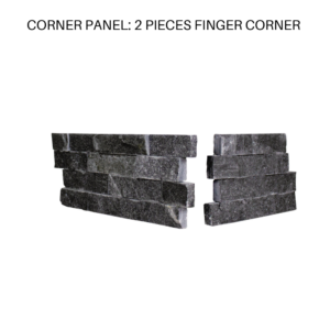 TIER® Natural Stone - Contemporary, Silver Black Corner Panel - Finger Corner