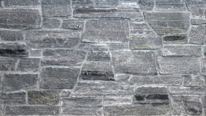 Colonial Brick & Stone - Split Face Ledgerock, Elite Blue with half inch mortar joints