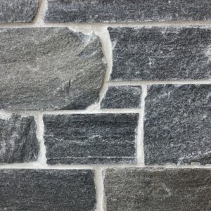 Colonial Brick & Stone - Sawn Height, Midnight Black with half inch mortar joints
