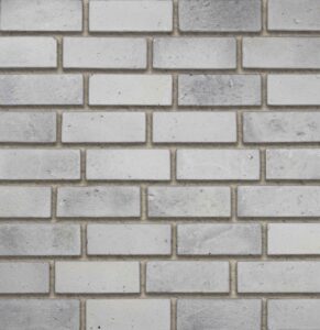 Flex Bricks - BGB, Cloudy Ash with half inch cream mortar joint