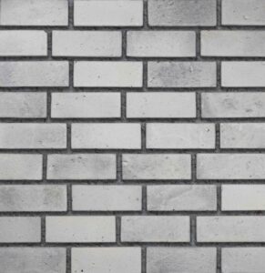 Flex Bricks - BGB, Cloudy Ash with half inch grey mortar joint