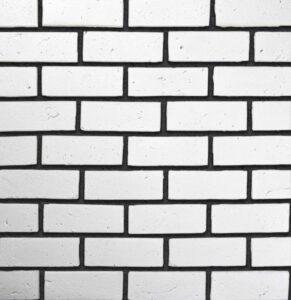 Flex Bricks - BGB, Cloudy White with half inch black mortar joint
