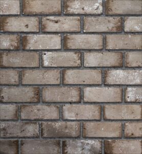 Flex Bricks - BGB, Mocha with half inch grey mortar joint
