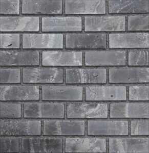 Flex Bricks - BGB, Reverse Graphite with half inch grey mortar joint
