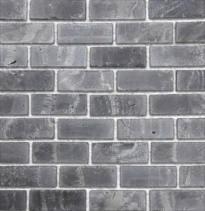 Flex Bricks - BGB, Reverse Graphite with half inch white mortar joint