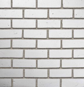 Flex Bricks - BGB, Cloudy White with half inch cream mortar joint