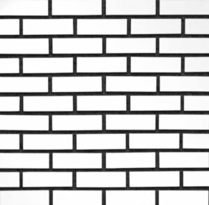 Flex Bricks - CWC, Cloudy White with half inch black mortar joint