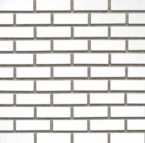Flex Bricks - CWC, Cloudy White with half inch cream mortar joint