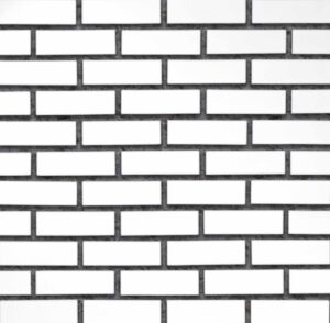 Flex Bricks - CWC, Cloudy White with half inch grey mortar joint