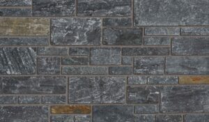 Pangaea® Natural Stone – 3 Course Ashlar, Diamond River with half inch mortar joints