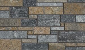 Pangaea® Natural Stone - 3 Course Ashlar, Providence with half inch mortar joints