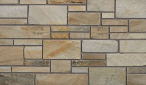 Pangaea® Natural Stone – 3 Course Ashlar, Siena with half inch mortar joints