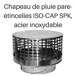 Chapeau de pluie pare-étincelles ISO-CAP SPK, acier inoxydable -Isokern DM54 ISO Cap SPK Arrestor Rain Cap Stainless