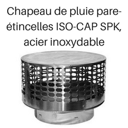 Chapeau de pluie pare-étincelles ISO-CAP SPK, acier inoxydable -Isokern DM54 ISO Cap SPK Arrestor Rain Cap Stainless Chapeau de pluie pare-étincelles ISO-CAP SPK, acier inoxydable -Isokern DM54 ISO Cap SPK Arrestor Rain Cap Stainless