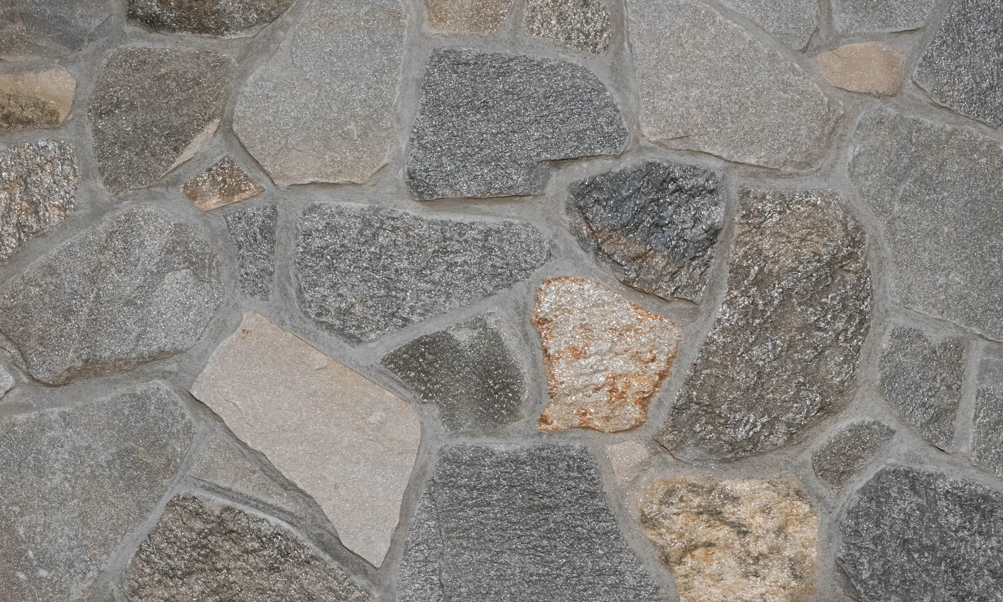 Pangaea® Natural Stone – Fieldstone, Sierra Ridge avec demi pouce joints de mortier