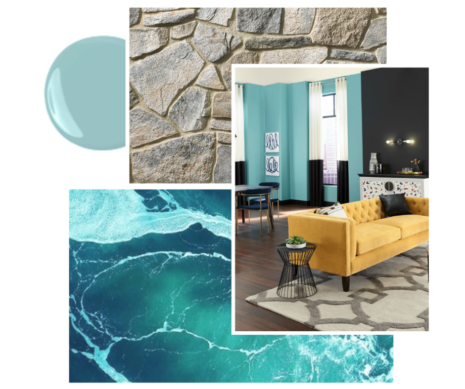 Color of the Year HGTV Home by Sherwin Williams Reflecting Pool Cultured Stone Old Country Fieldstone Summit Peak
