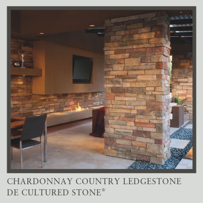 Tight-Fitted Mortar Joints Cultured Stone Country Ledgestone Chardonnay