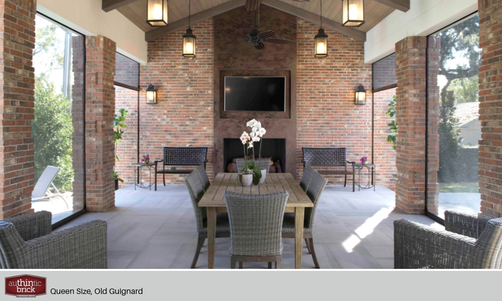 Outdoor Living Dining Area Authintic Brick Meridian Brick Queen Size Old Guignard